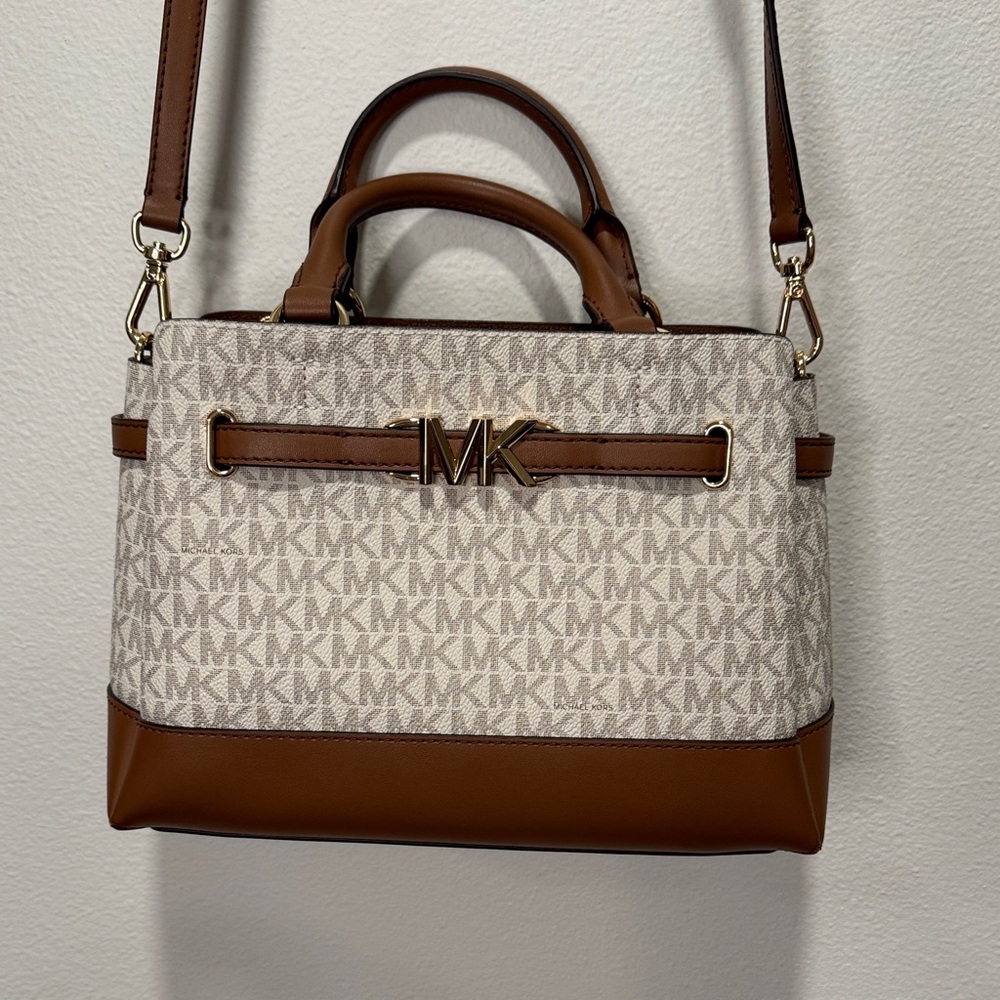 Michael Kors Brown and Cream Satchel